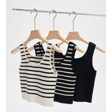 Striped Knit U-Neck Tank
