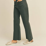 Straight Wide Leg Pants with Front Pocket