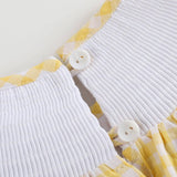 Yellow Gingham Lemon Smocked Flutter Romper
