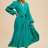 Belted Viscose Maxi Dress | Jade