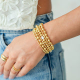 Stretch Bead Bracelets with Textured Large Bead Accents