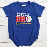 Little BRO Baseball Appliqué Baby Bubble