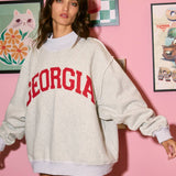 Pre-Order eta 9/31 ‘GEORGIA & GA' Print Reversible Mockneck Sweatshirt