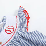 Baseball Smocked Bishop Dress