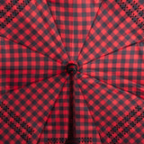 Inverted Gingham Checkered Umbrella: Red
