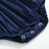 Blue Nativity Smocked Ruffle Romper