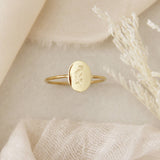 Oval Flower Ring | Yellow Gold