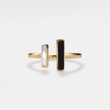 Mother Of Pearl Agate Statement Ring: Gold
