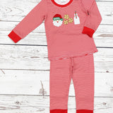 Santa's Milk & Cookies Appliqué Boys Pajamas