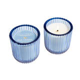 Blue Seaside 1 Wick Colored Glass Candle