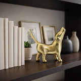 Gold Metal Howling Dog