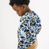 Boys Fish Camo Catch Performance Hooded Shirt: Multi-Color