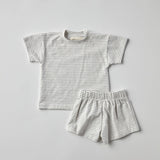 Lou Cotton Set in Grey Stripes