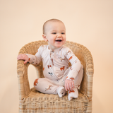 Bamboo 2-Way Convertible Zip Romper | Oatmeal Cow