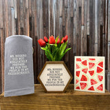 Mr. Rogers Did Not Adequately Prepare Gray Tea Towel
