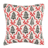 Christmas Trees & Bows Throw Pillow