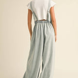 Wide Leg Denim Jumpsuit