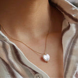 Baroque Pearl Heart Clover Round Necklace