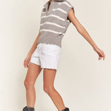Gray Striped Sweater Vest