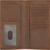 Genuine Leather Bifold Wallet Long Wallets for Men Women: Brown