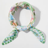 Assorted Flower Print Square Bandana Scarf: Multiple Colors