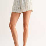 Gingham Print Set with Tie Front Top and Shorts