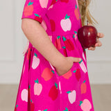 Girls Apple of My Eye Short Sleeve Knit Twirl Dress