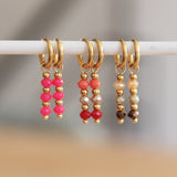 Facets Taupe Hoop Earrings