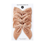 Velvet Bow Napkin Ties  | Blush | Set of 4