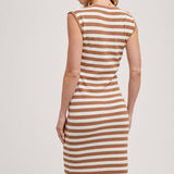 Striped Contrast Tank Midi Dress