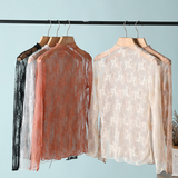 Floral Lace Sheer Mesh Layering see through Top