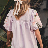 Solid Poplin Top | Lt Lilac