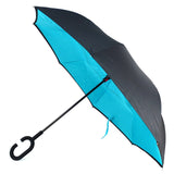 Solid Color Double Layer Inverted Umbrella: Black
