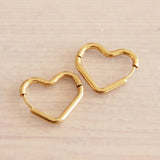 Large Heart Hoop Gold Earrings