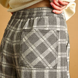 Ruffle Detail with Plaid Fabric Pants