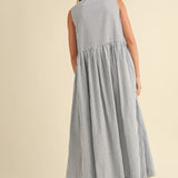 Stripe Fabric with Bow Tie Front Dress