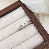 Initial Letter Stackable Band Ring | Silver