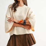 Button Sleeve Knit Pullover
