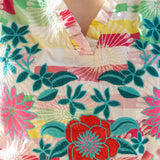 Ralley Ruffled V Neck Floral Embroidery Top