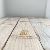 Gold Huggies - Tiny Green Leaves