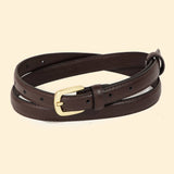 Fashionable Thin Leather Belt: Black