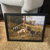 Setters Hunting Framed Artwork *damaged frame* as is.