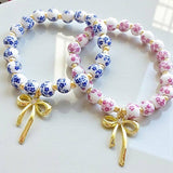 Floral Bow Beaded Bracelets | Assorted Colors