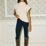 Mock Neck Rib Textured Solid Knit Top