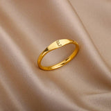 Dainty Gold Initial Letter Stacking Ring | Assortment