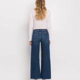 Dark Wash Mid Rise Wide Leg Jeans