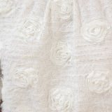 Stripe Textured Metallic Detail 3D Floral Top