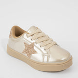 Girls' Holographic Sparkle Star Sneaker - Gold