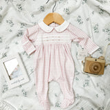 Smocked Collared Baby Girl Footie