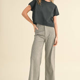 Corduroy Raw Edge Pants | Blue Grey